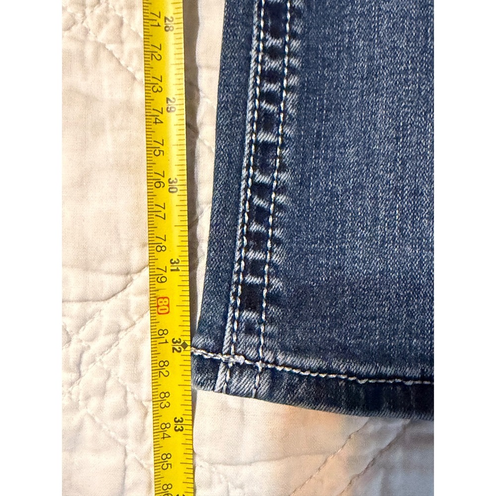 Grace in LA Boot Cut Jeans Womens 29 Blue Embroidered Sequin Flap Pocket Denim - Picture 8 of 10